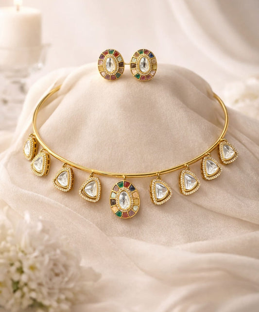 Navrang Polki Charm Choker Set