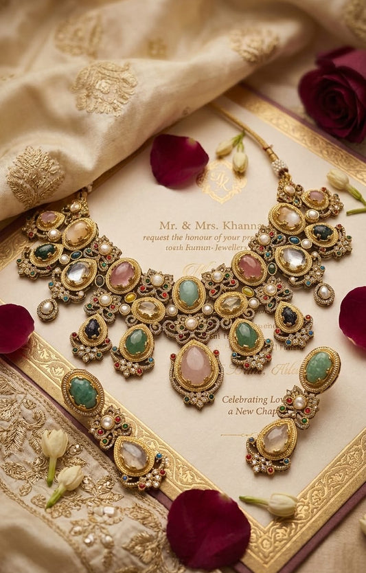 The Vasudha Pastel Heritage Bib Set