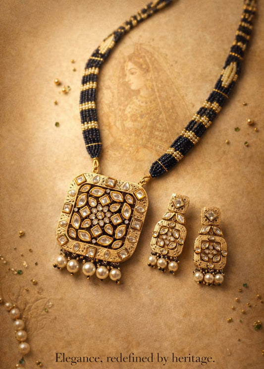 The Noor-e-Raj Polki Haar Set