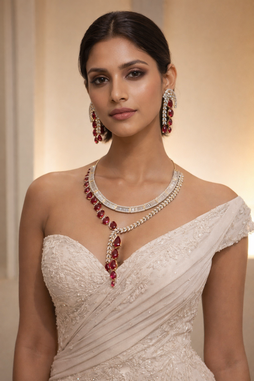 The Ruby Cascade: Baguette & Pear-Cut Grand Suite