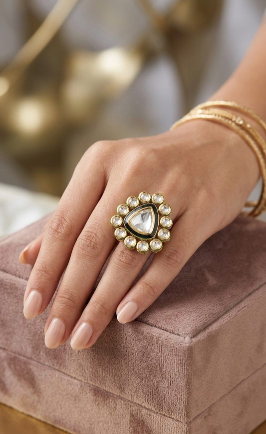 Noor Kundan Statement Ring