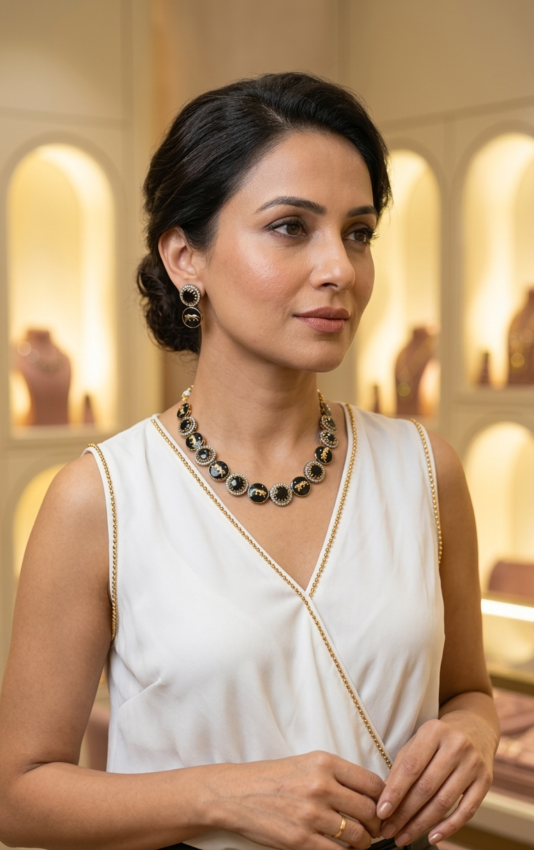 Royal Panther Noir Necklace Set