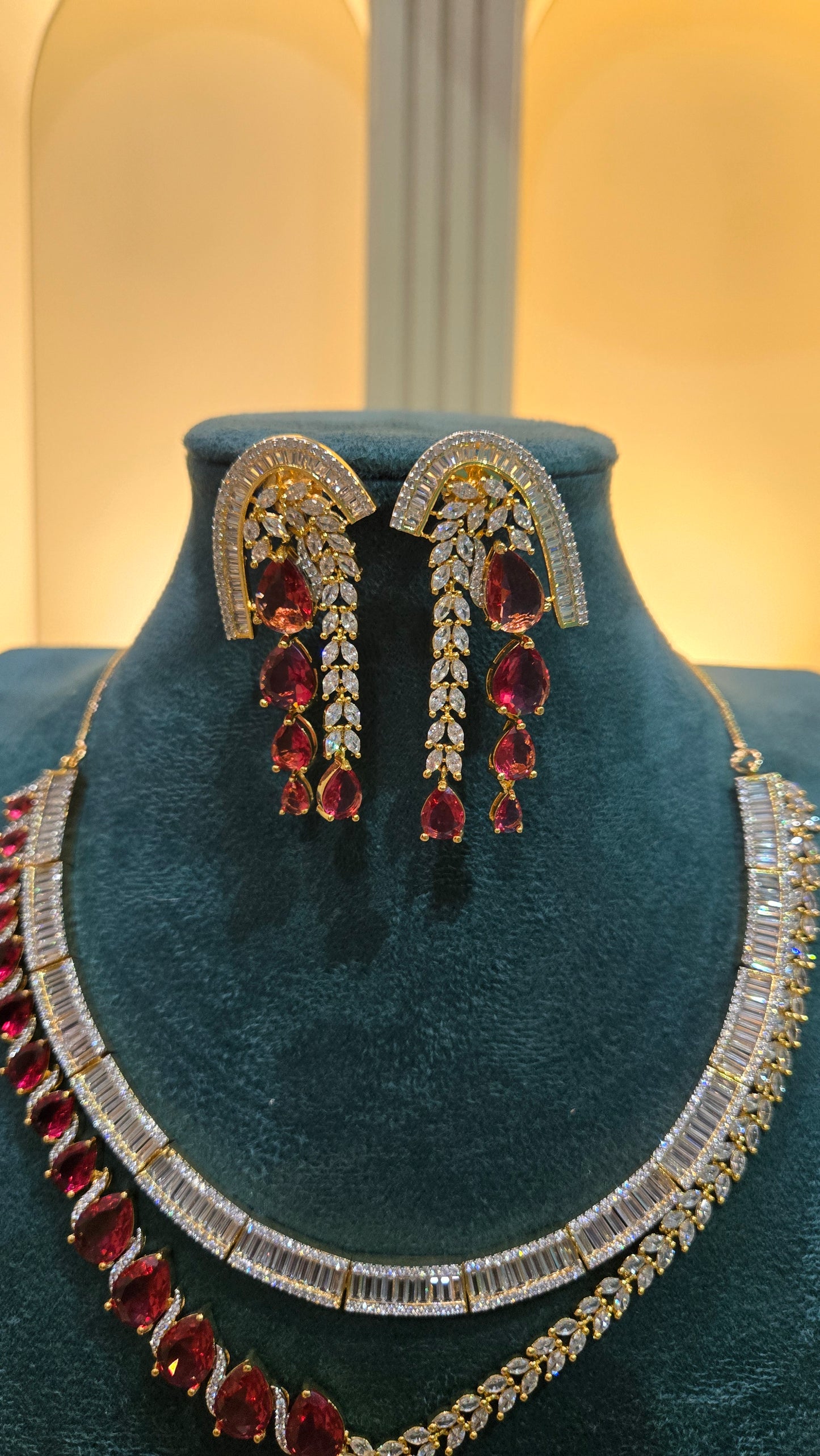 The Ruby Cascade: Baguette & Pear-Cut Grand Suite