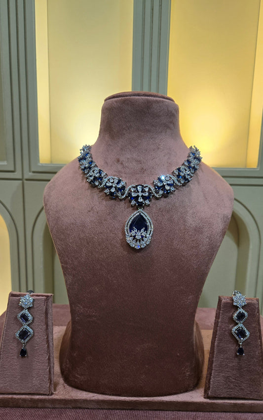 The Sapphire Serenade: Floral Filigree & Royal Blue Suite