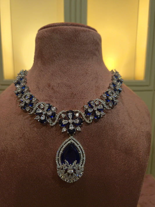 The Sapphire Serenade: Floral Filigree & Royal Blue Suite