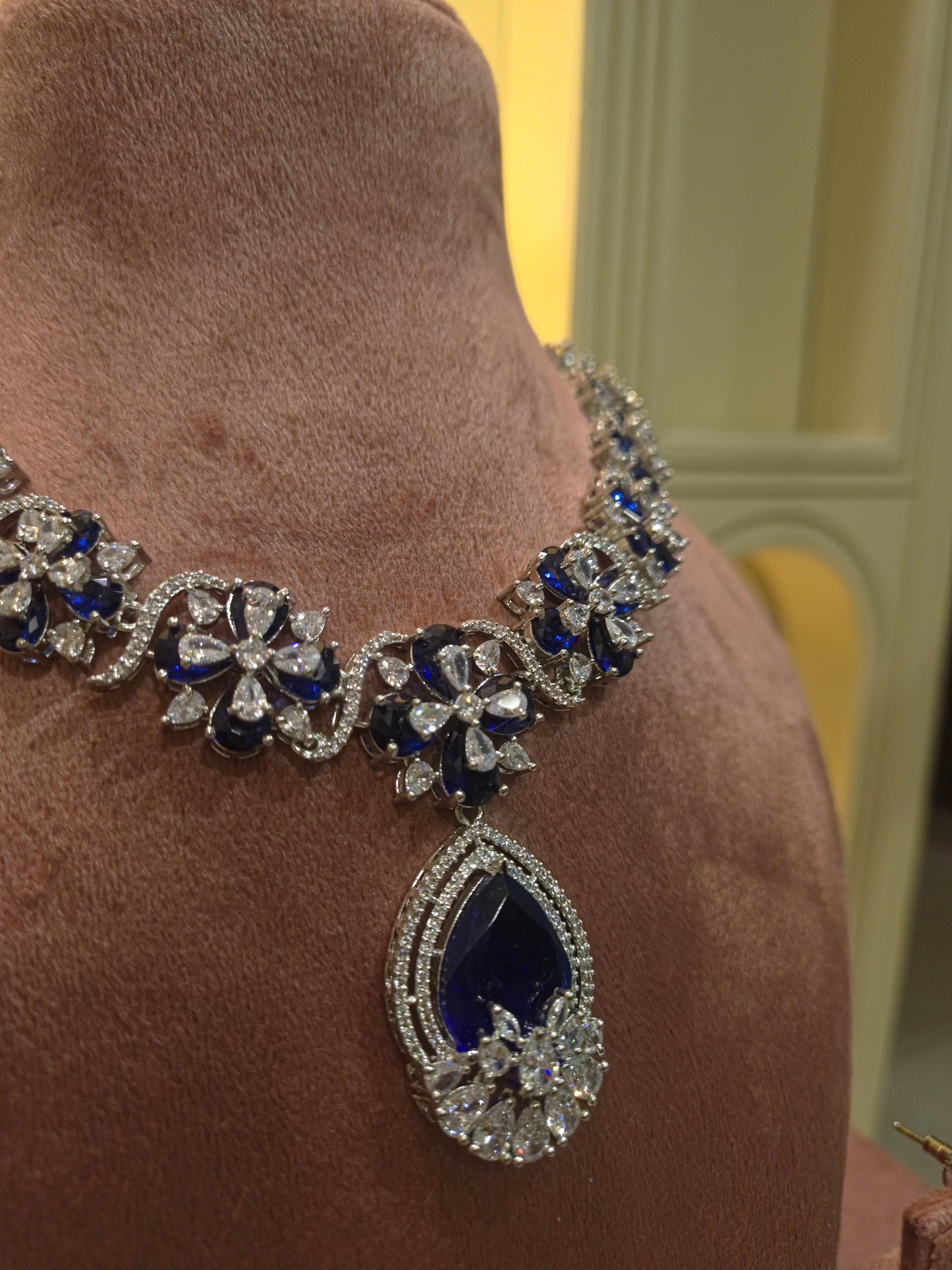 The Sapphire Serenade: Floral Filigree & Royal Blue Suite