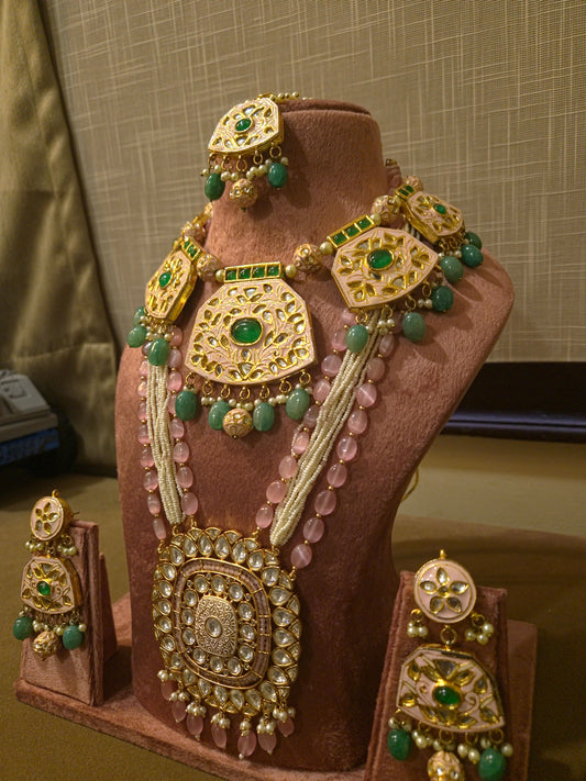The Royal Blush & Emerald Heirloom Bridal Ensemble