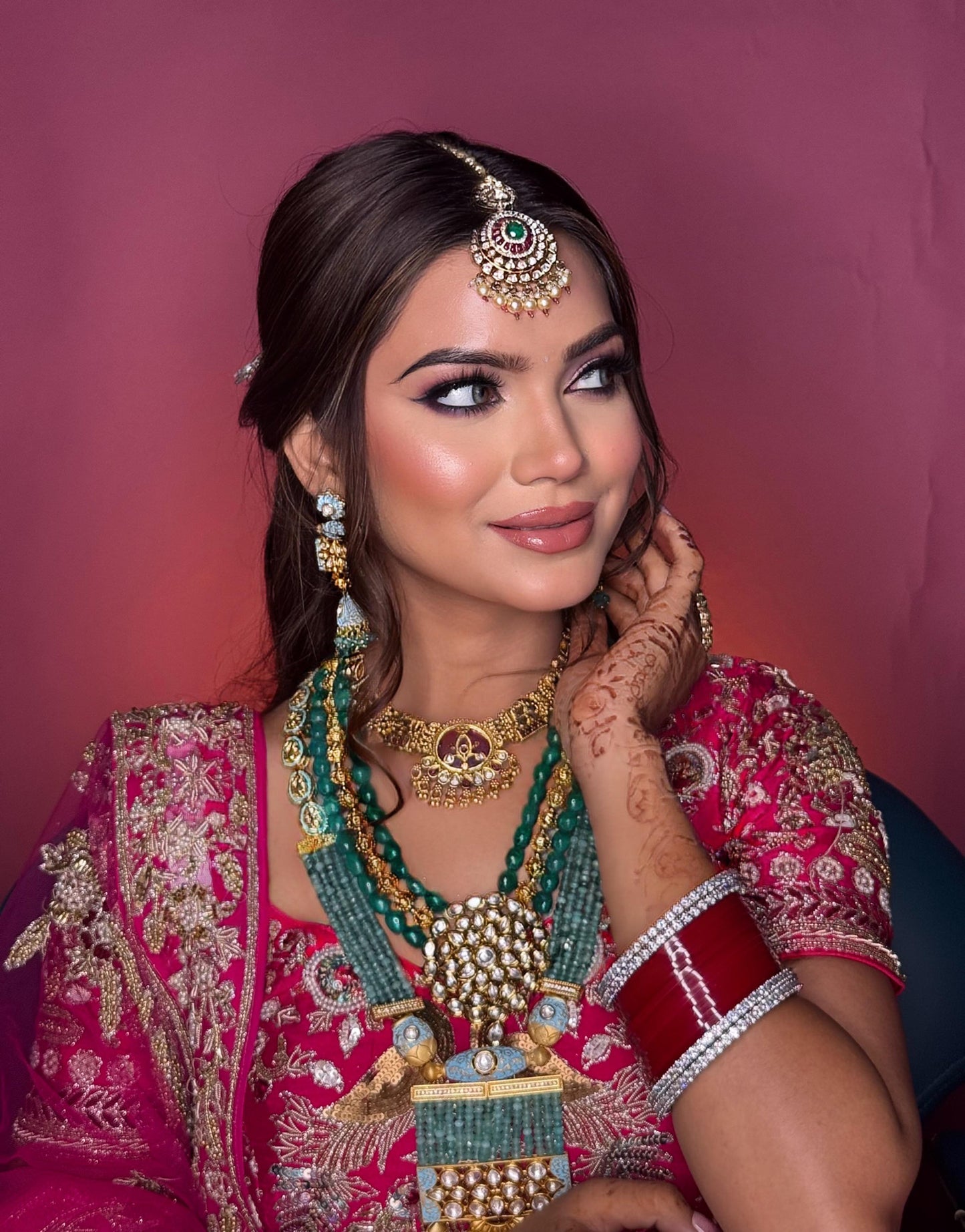 The Sovereign Turquoise & Antique Gold Triple-Layered Ensemble