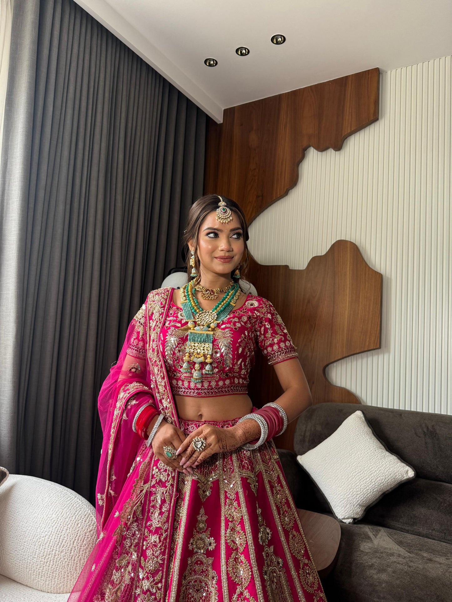 The Sovereign Turquoise & Antique Gold Triple-Layered Ensemble