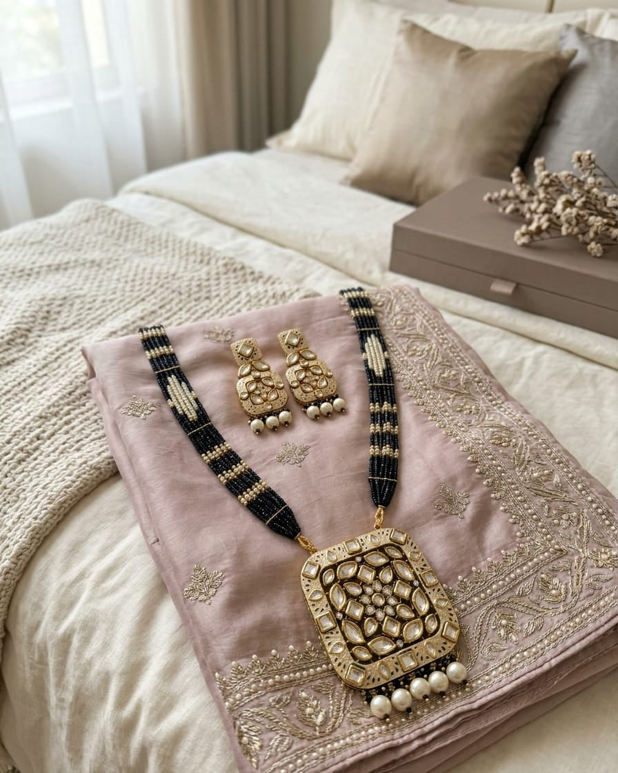 The Noor-e-Raj Polki Haar Set