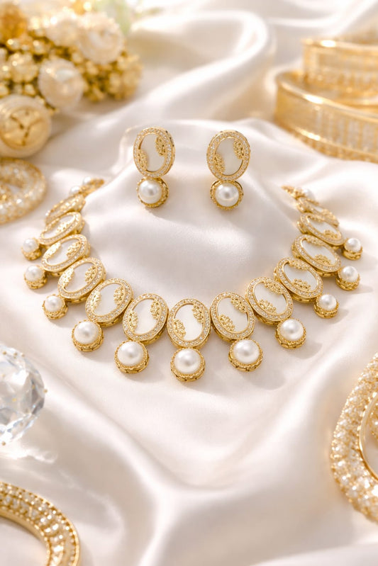 The Noor Pearl-Inlay Heritage Choker Set