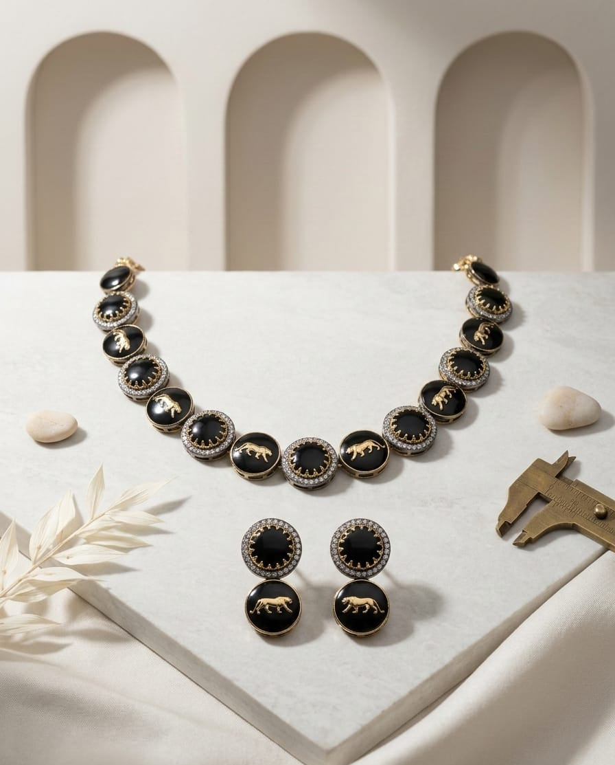 Royal Panther Noir Necklace Set