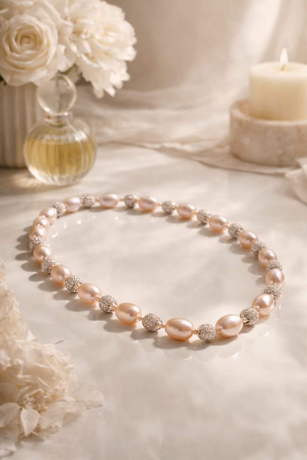 Imperial Blush Pearl Statement Necklace