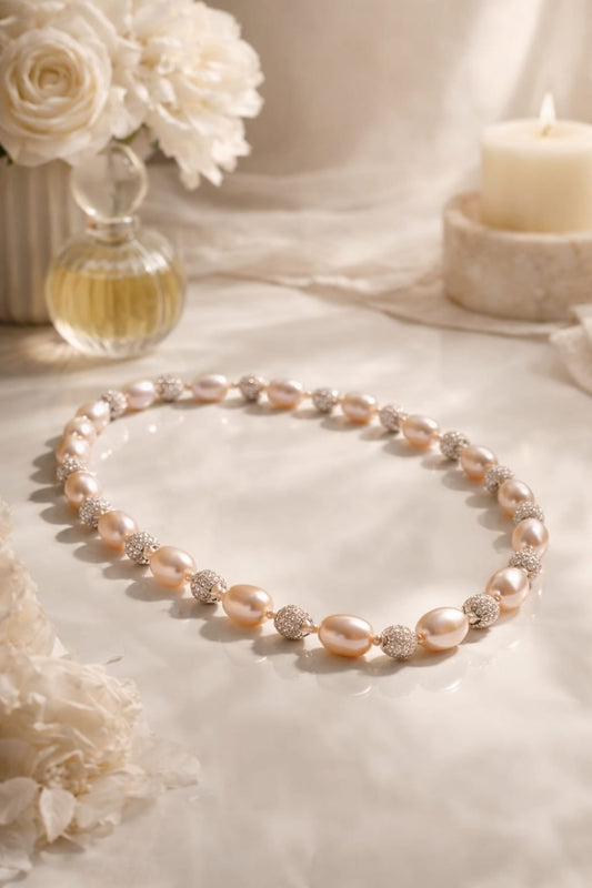 Imperial Blush Pearl Statement Necklace