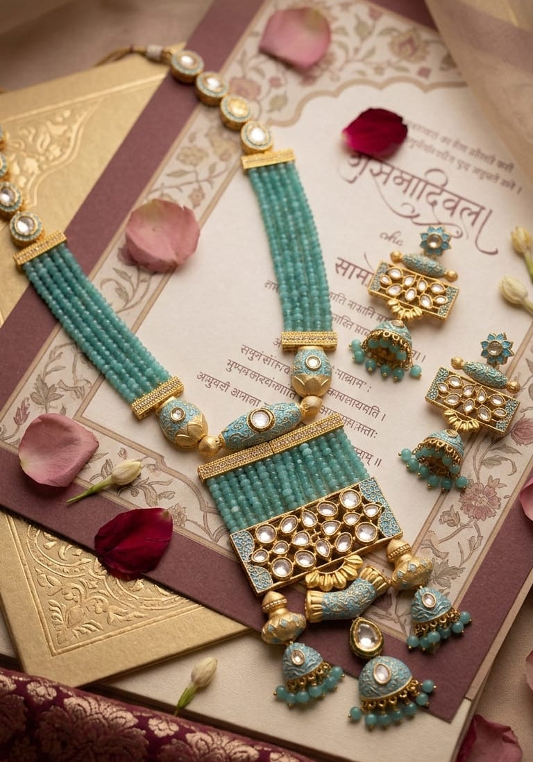 The Neelambari Meenakari Haar Set