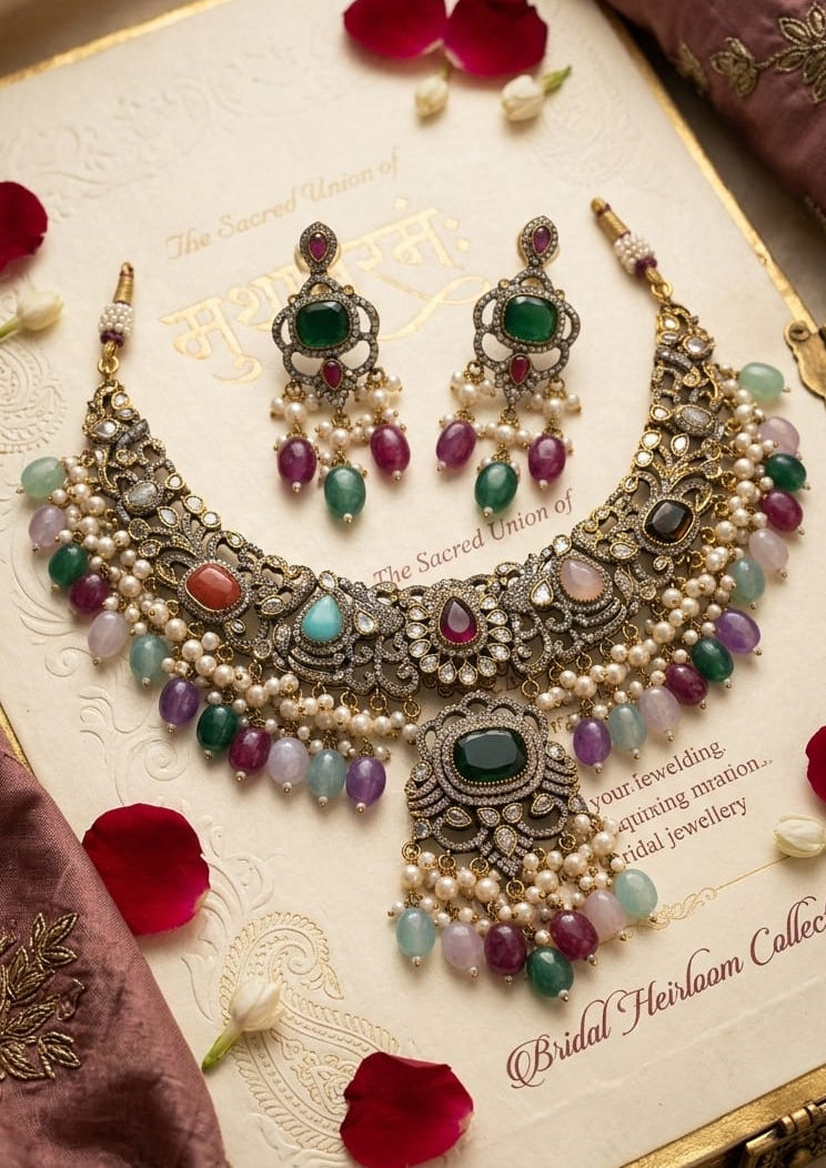 Imperial Navratna Bridal Statement Set