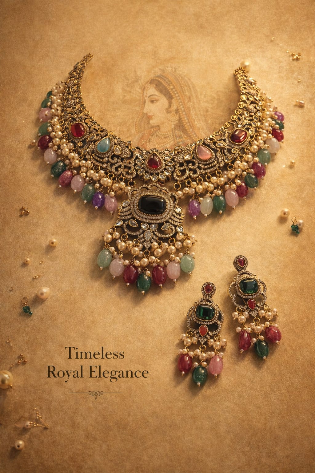 Imperial Navratna Bridal Statement Set