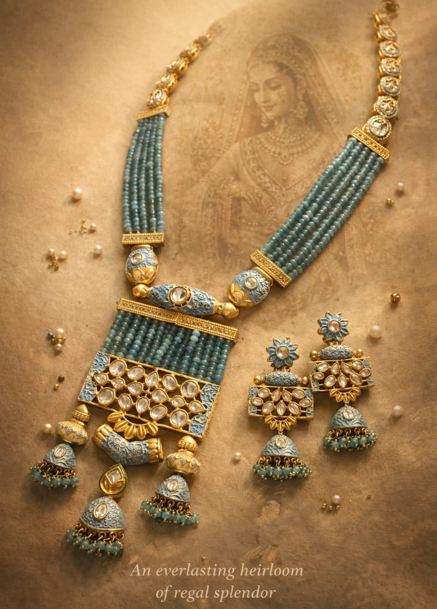 The Neelambari Meenakari Haar Set