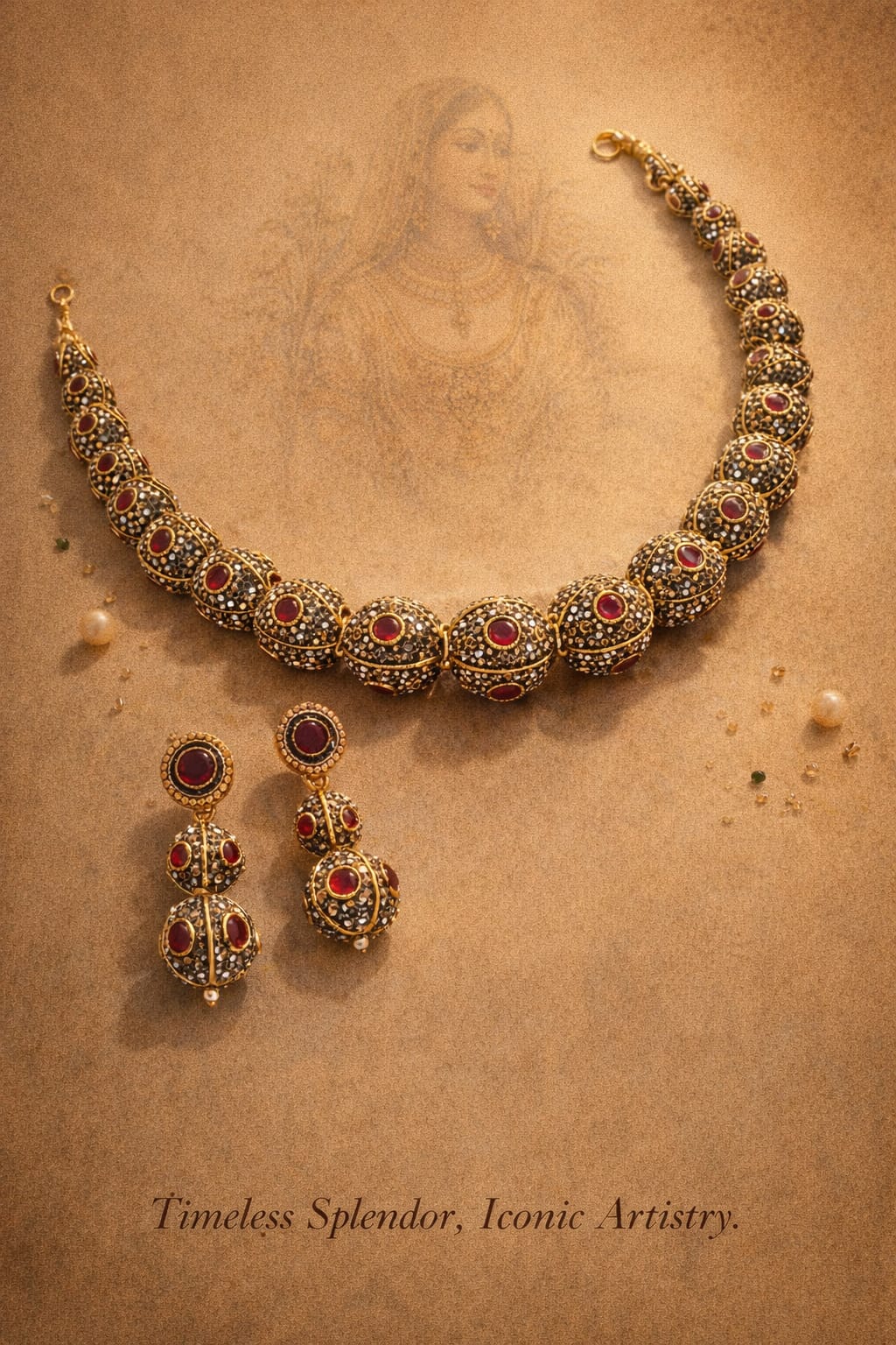 Midnight Crimson Heritage Necklace Set