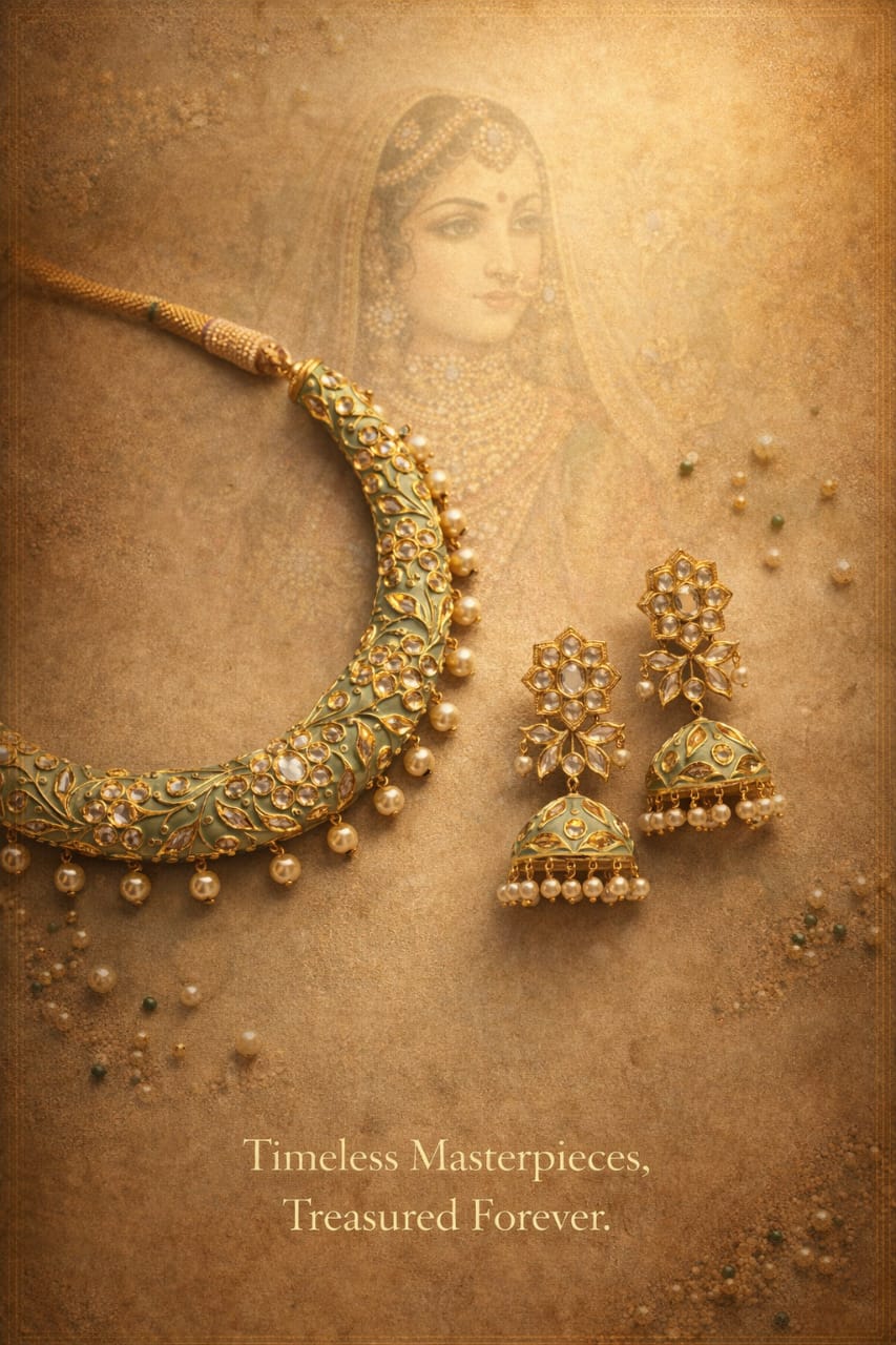 The Mint Flora Meenakari Hasli Set