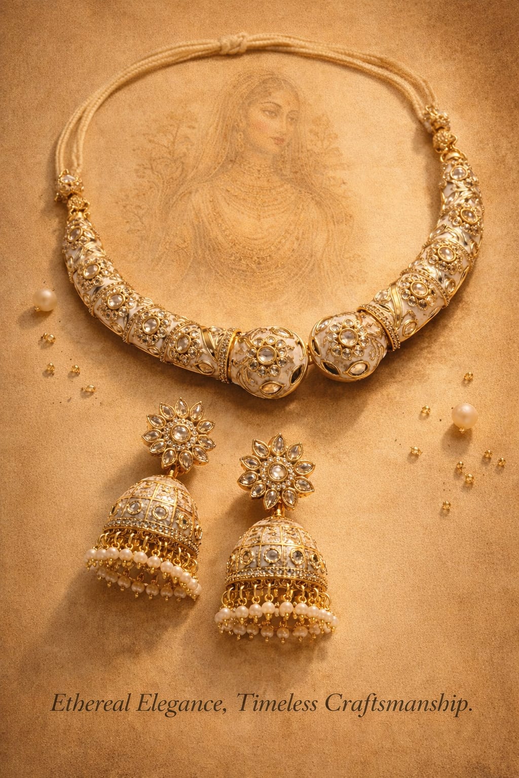 Ivory Noor Meenakari Hasli Set
