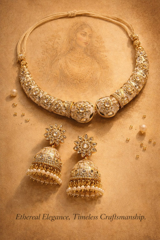 Ivory Noor Meenakari Hasli Set