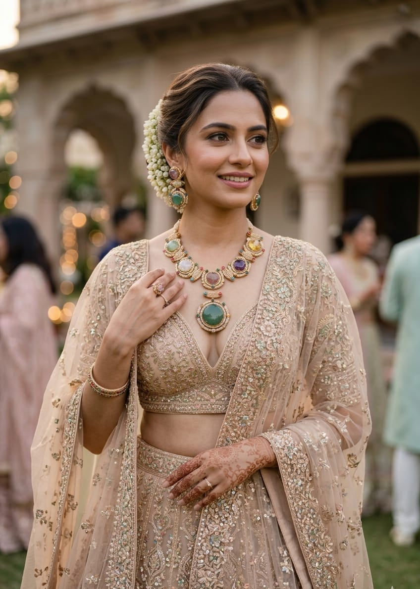 Navratna Royale Statement Necklace Set
