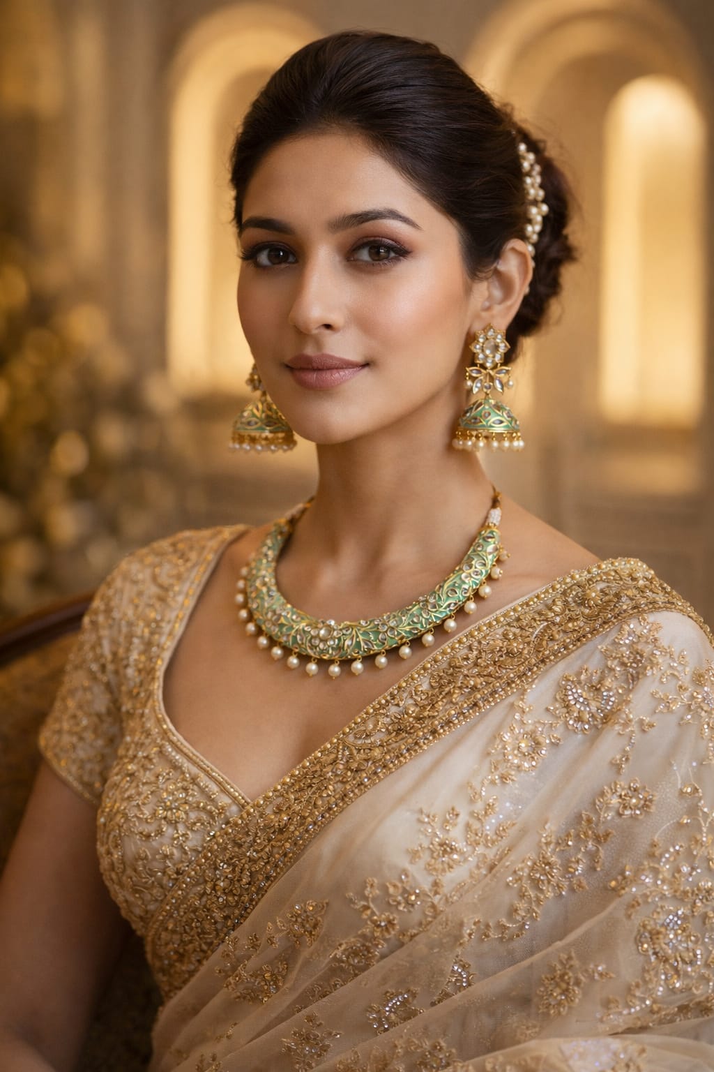 The Mint Flora Meenakari Hasli Set