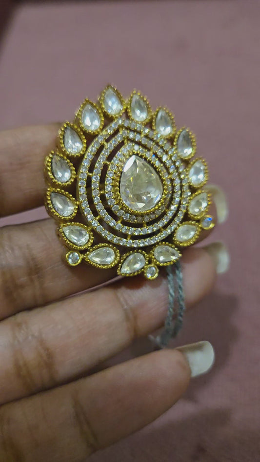 The Royal Teardrop Kundan Statement Ring