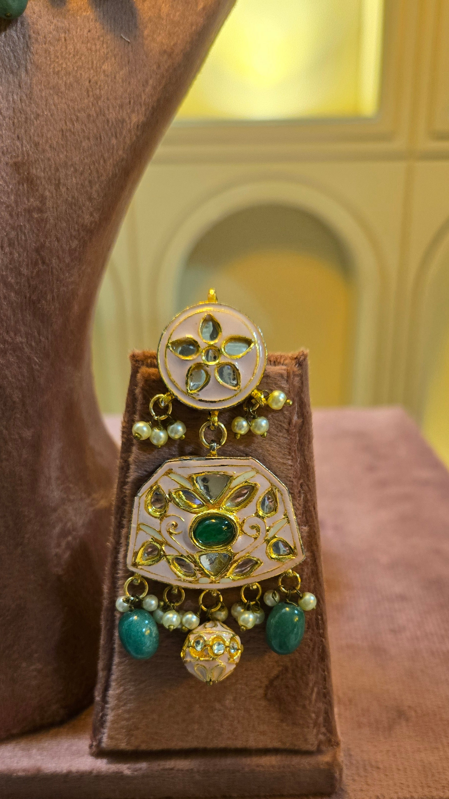 Heirloom Emerald Polki Bridal Set