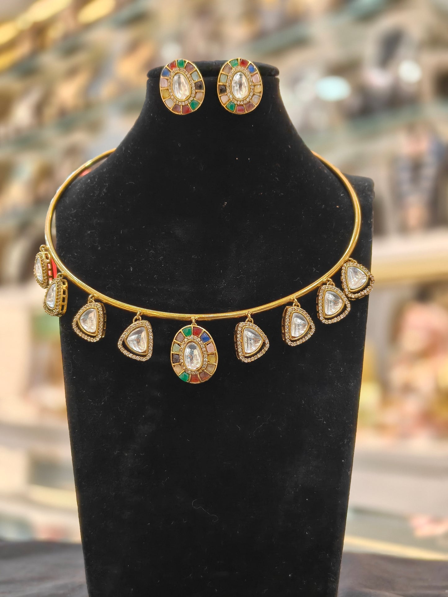 Navrang Polki Charm Choker Set