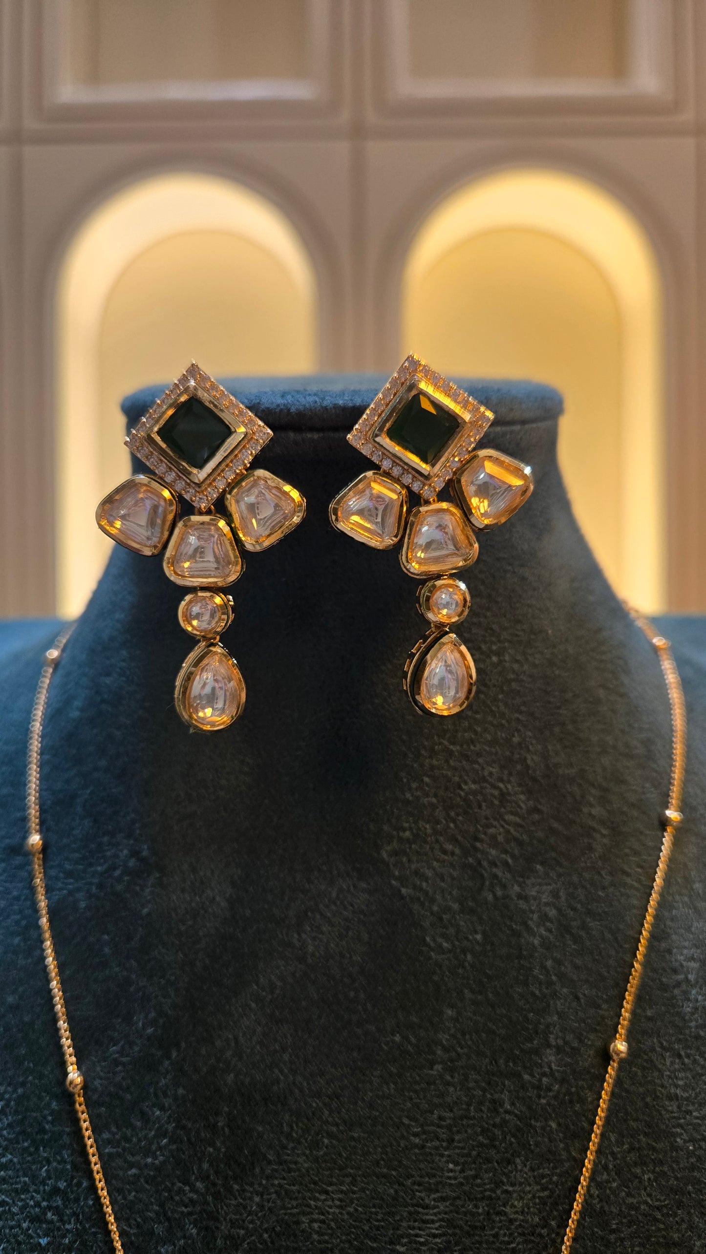 The Emerald Mosaic Long Pendant set