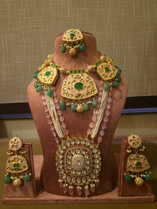 The Royal Blush & Emerald Heirloom Bridal Ensemble
