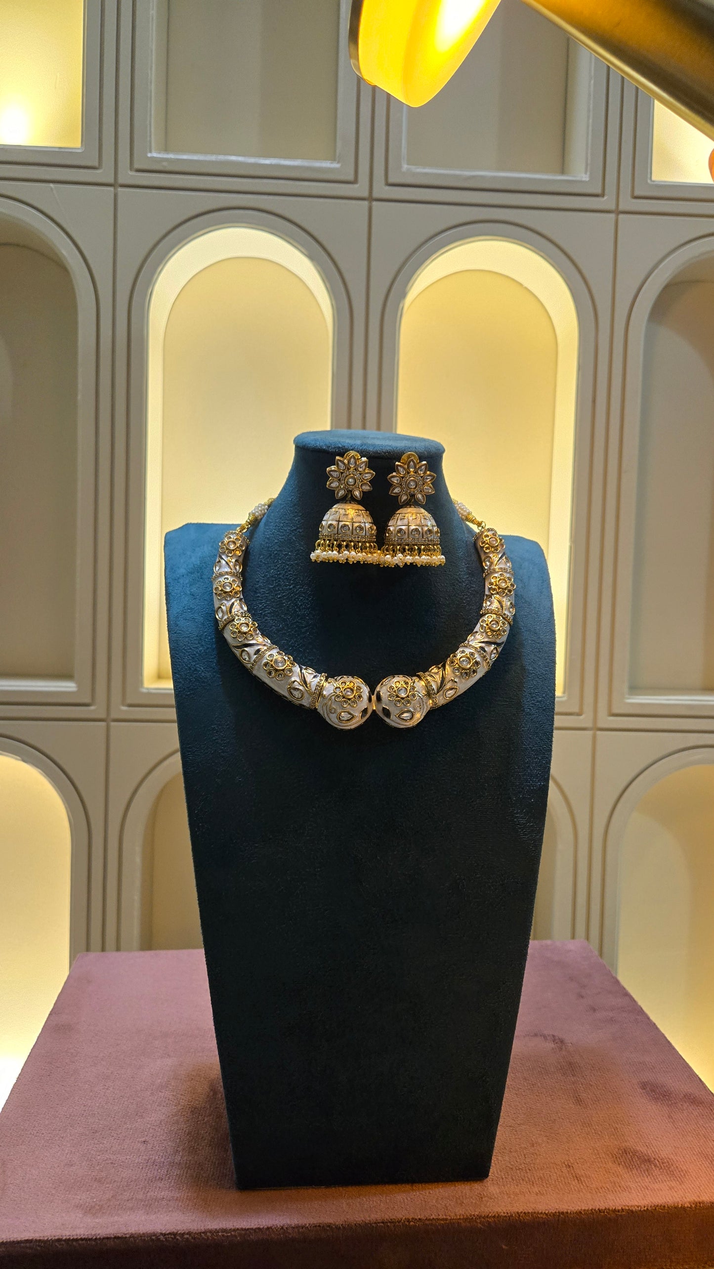 Ivory Noor Meenakari Hasli Set