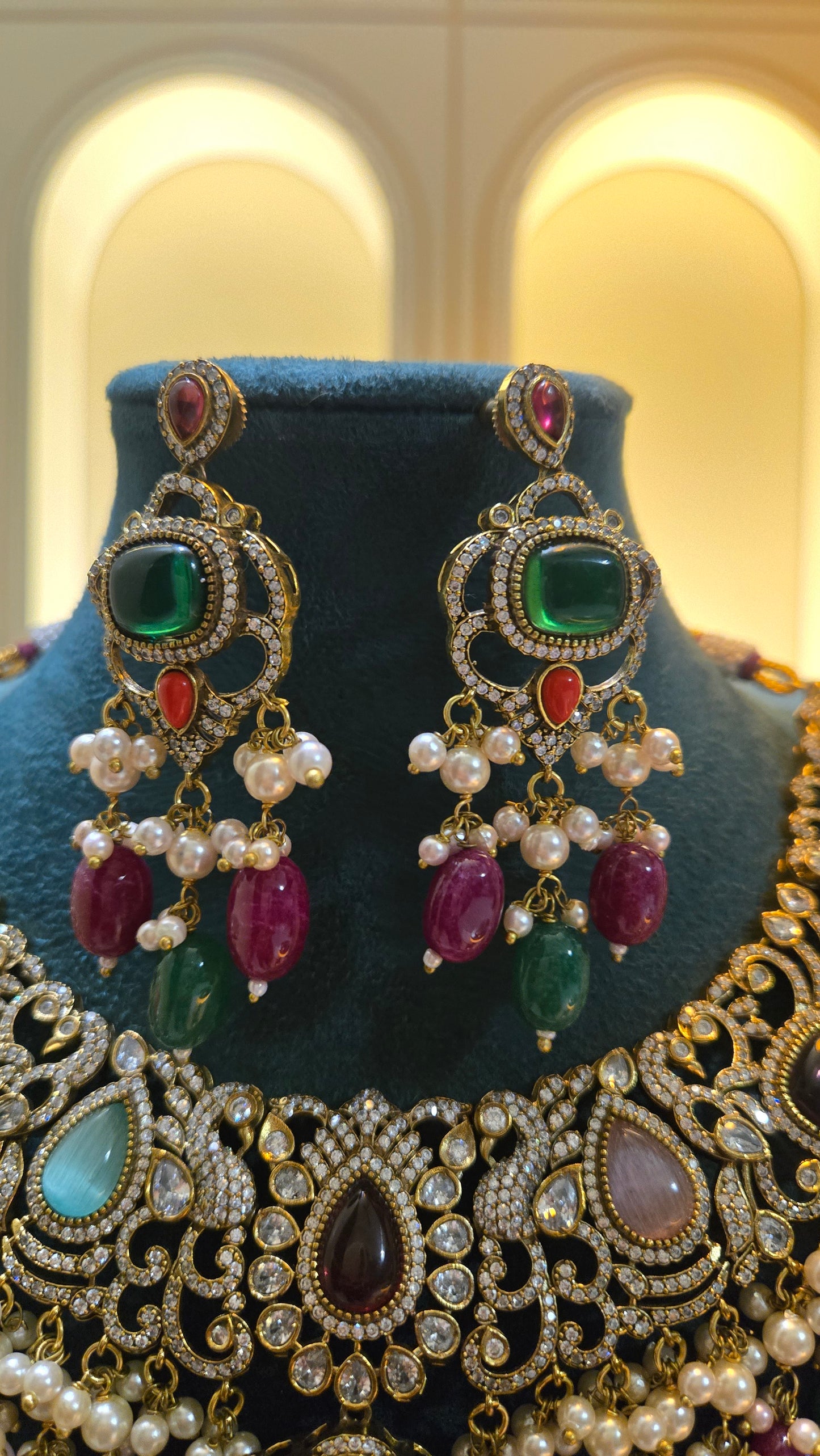 Imperial Navratna Bridal Statement Set