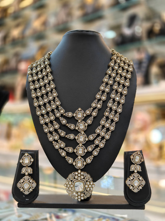 Imperial Noor Layered Polki Necklace Set