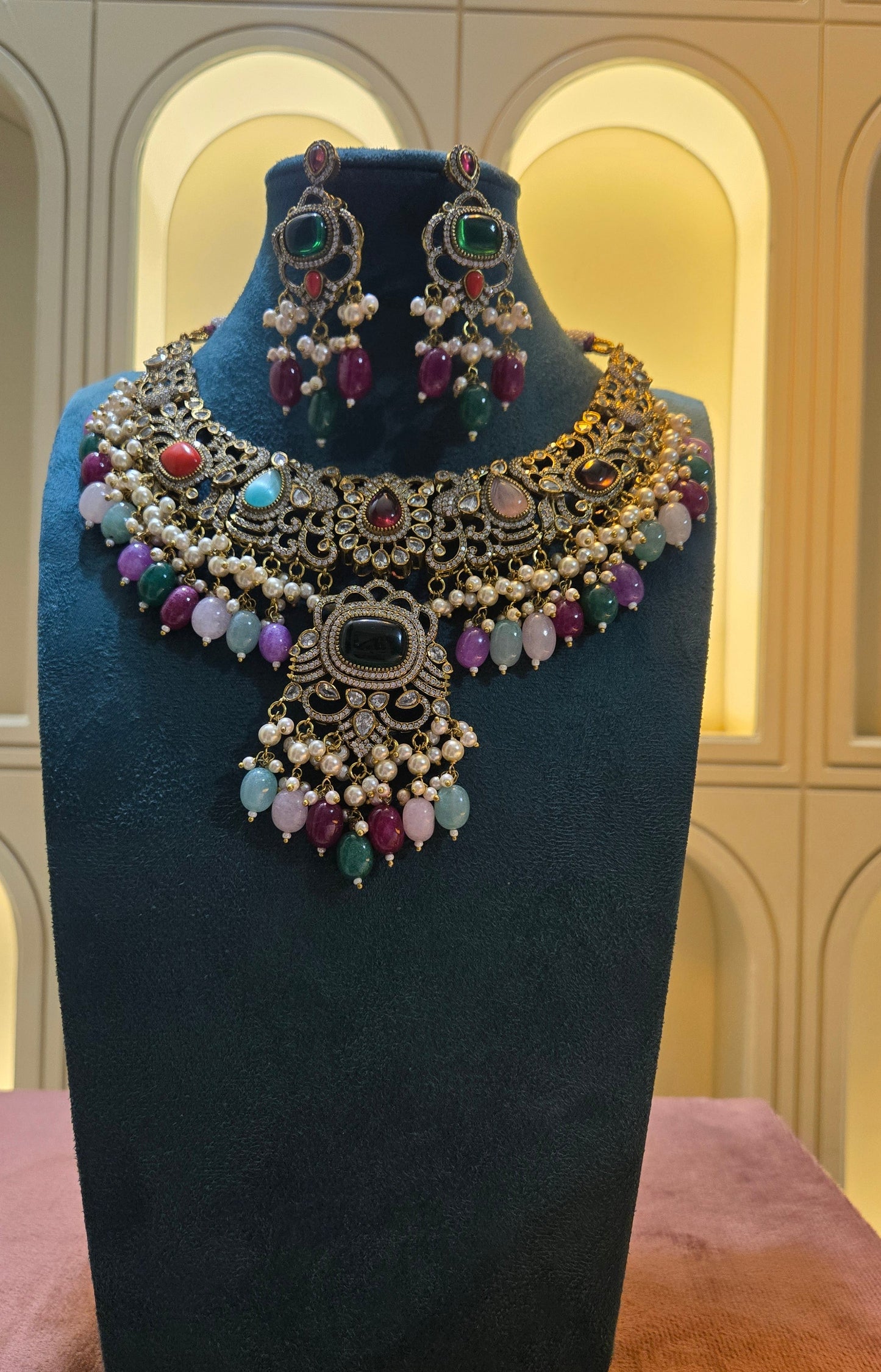 Imperial Navratna Bridal Statement Set