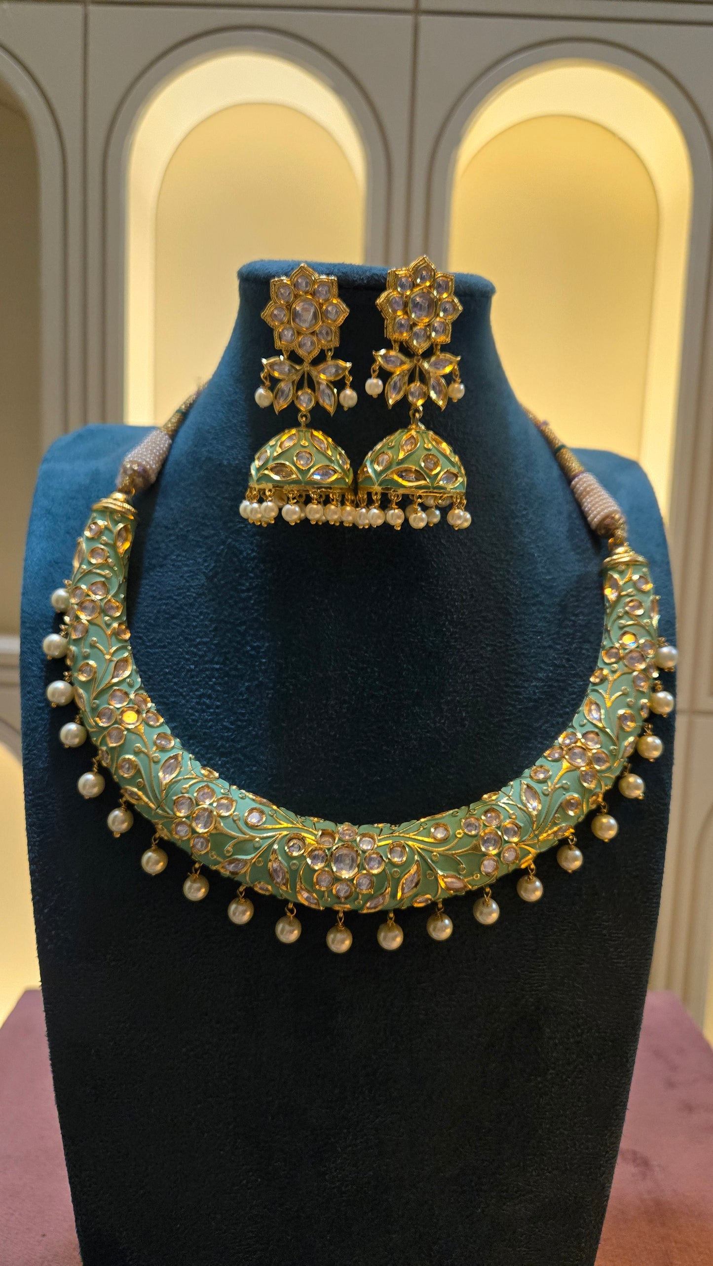 The Mint Flora Meenakari Hasli Set