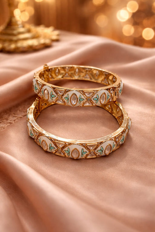The Meera Mint-Inlay Bracelet Pair