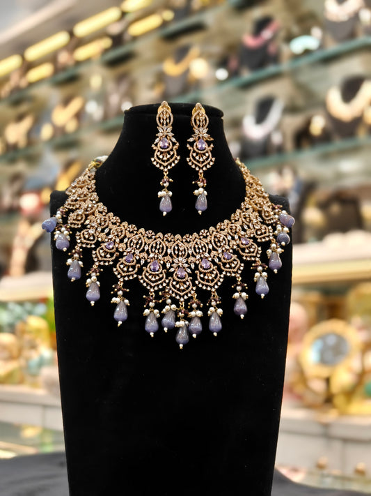Lavender Royale Filigree Necklace Set