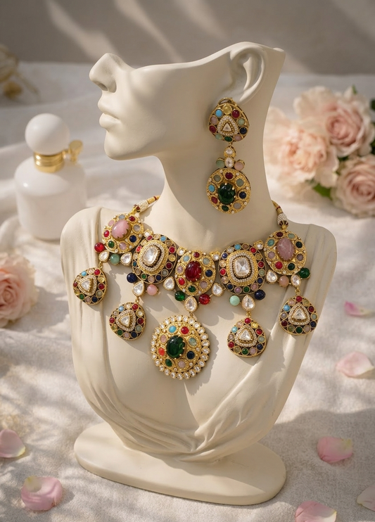 The Vasudha Heritage Navratna Choker