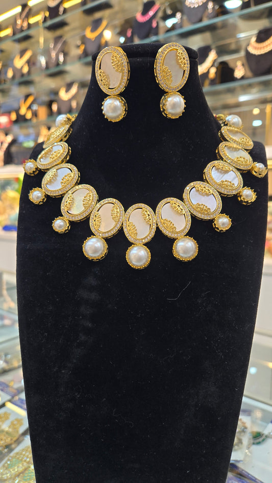 The Noor Pearl-Inlay Heritage Choker Set