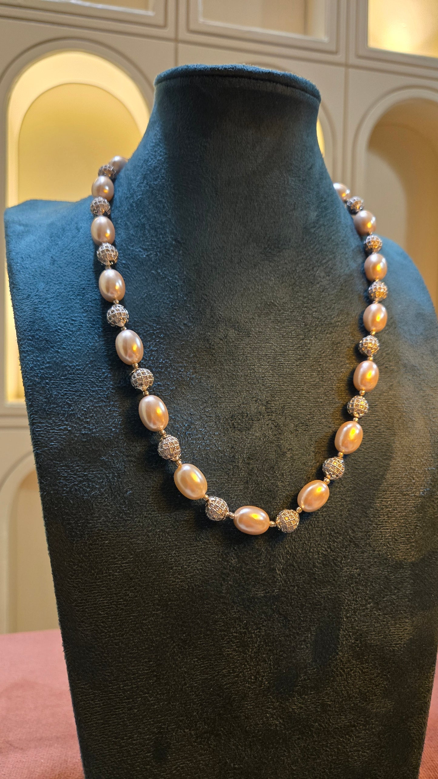 Imperial Blush Pearl Statement Necklace