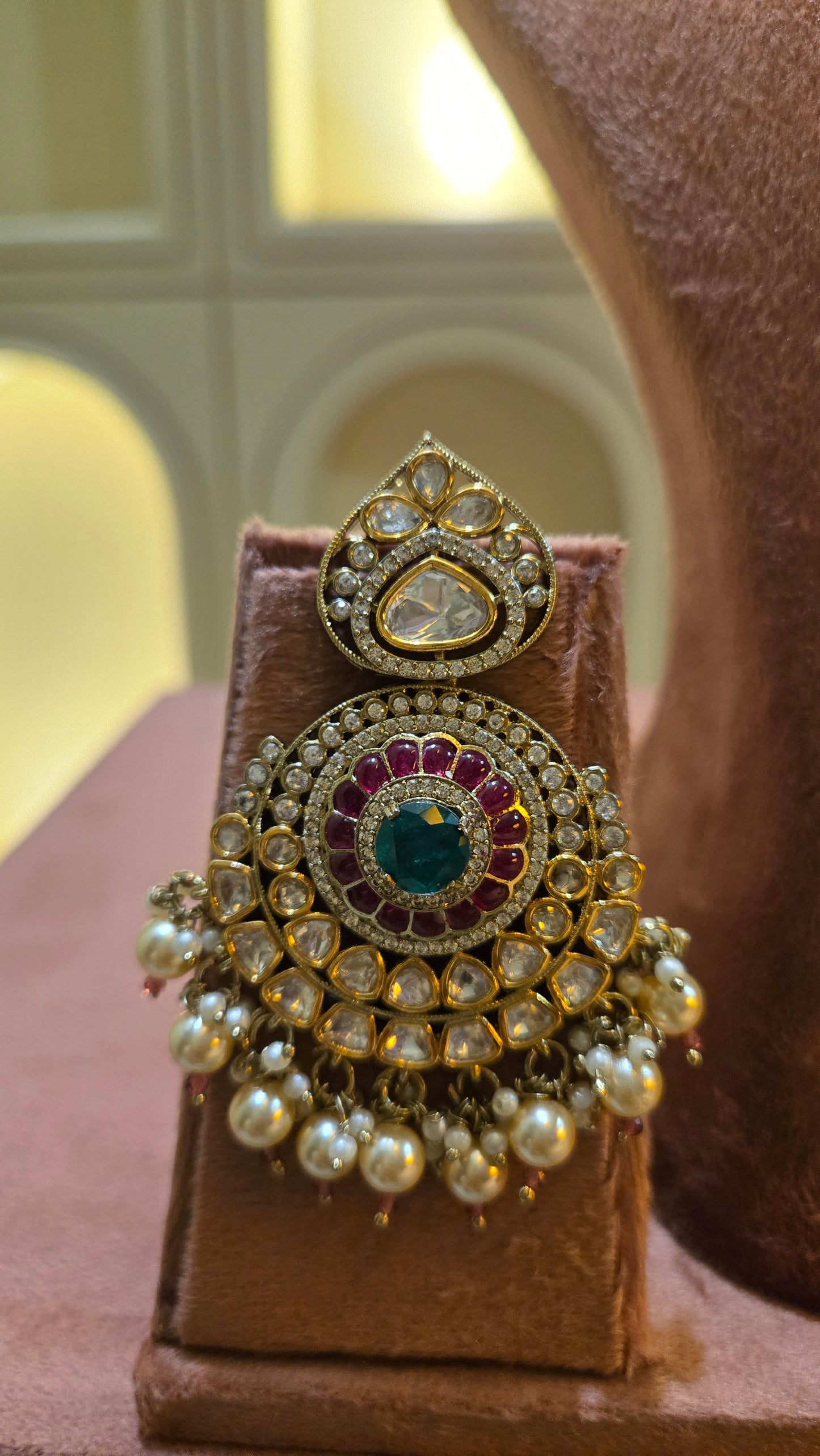 The Maharani Emerald & Ruby Polki Bridal Set