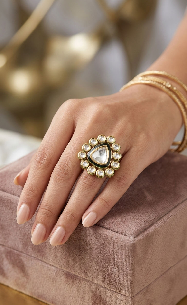 Noor Kundan Statement Ring