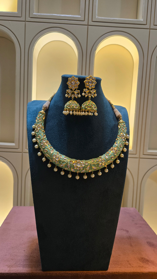 The Mint Flora Meenakari Hasli Set