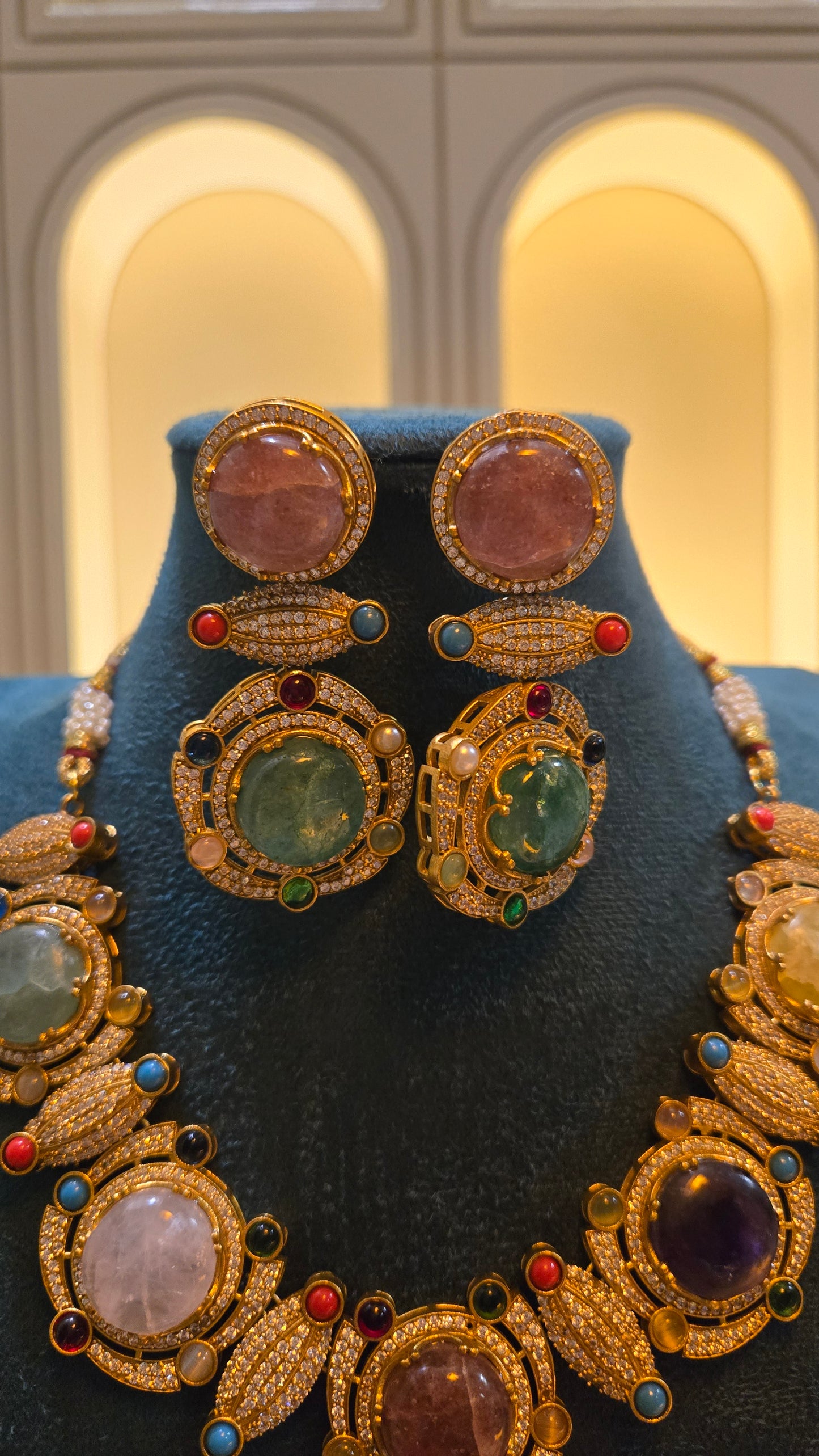 Navratna Royale Statement Necklace Set