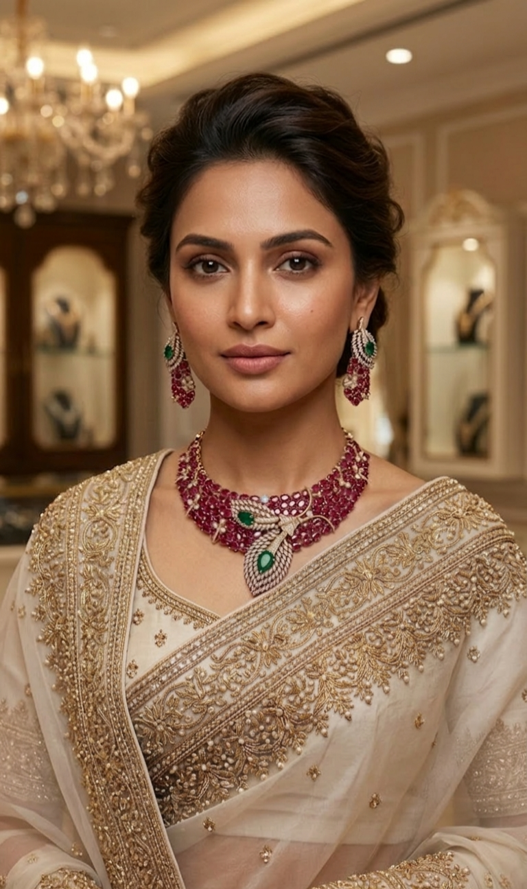 The Rubaiya Feathered Collar Set