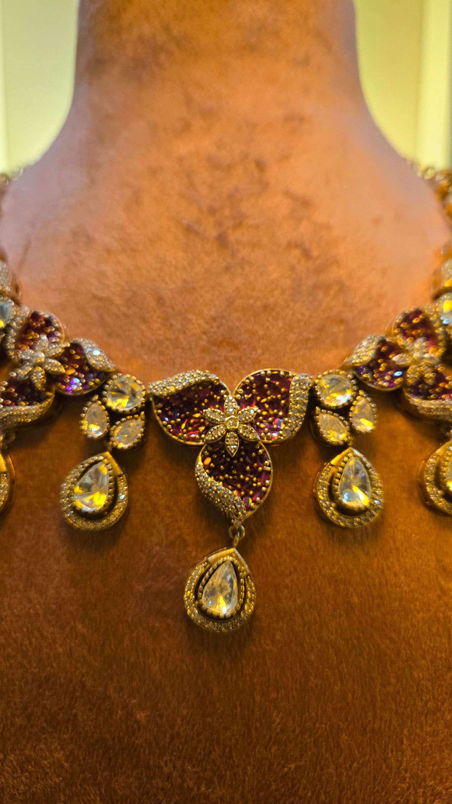 Royal Magenta Teardrop Statement Set