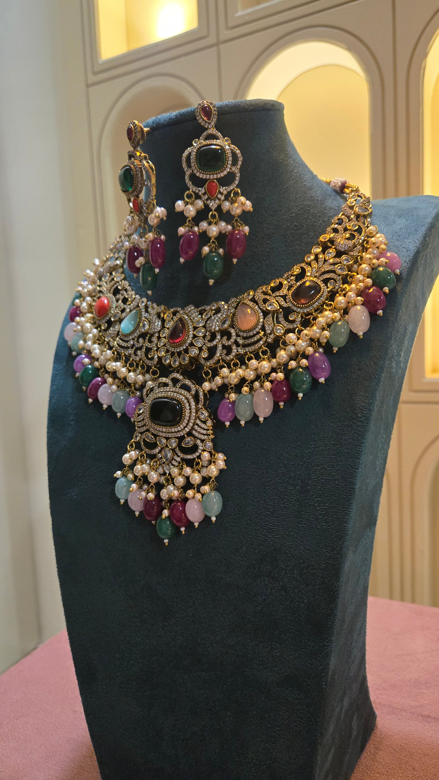 Imperial Navratna Bridal Statement Set